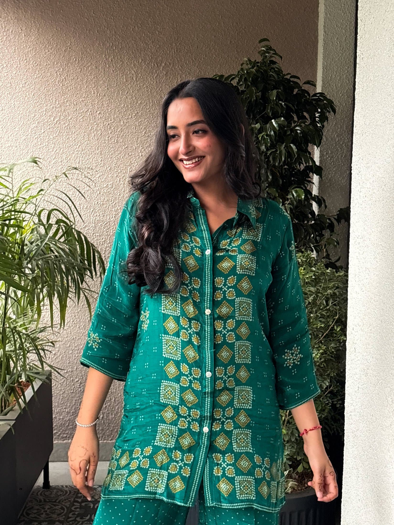 Bandhej Printed Crepe Co-ord Set