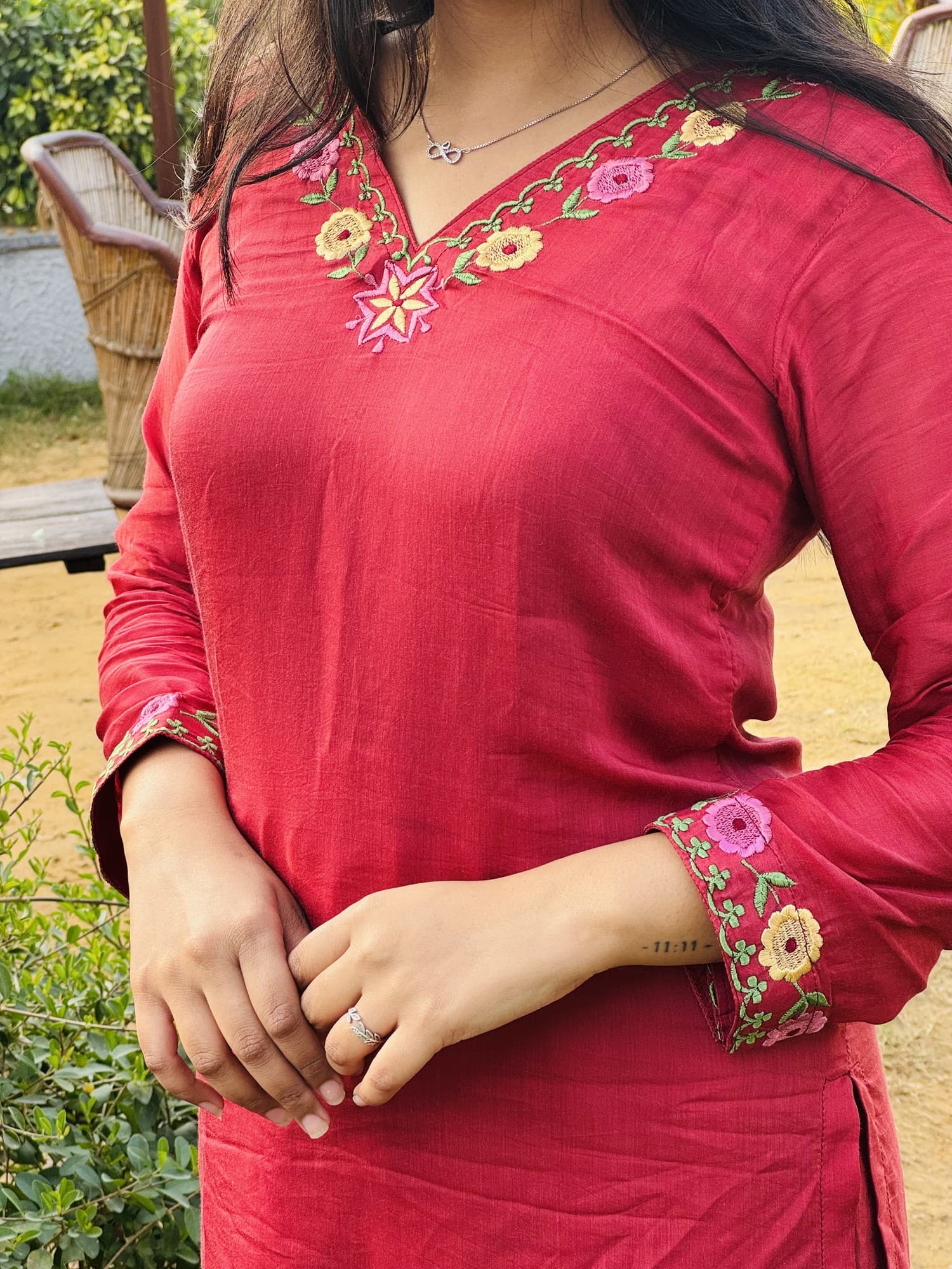 Muslin Embroidered Co-ord Set
